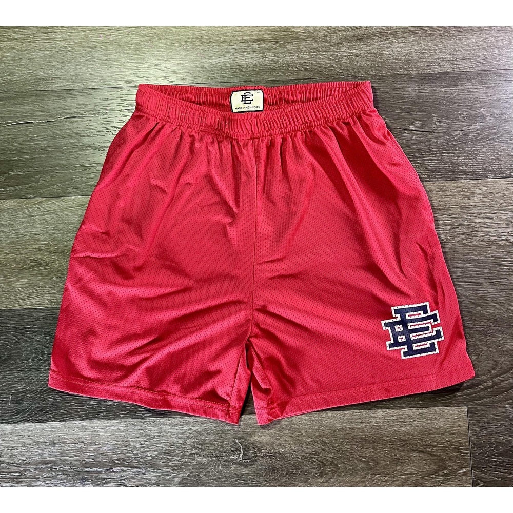 Eric Emanuel Shorts Mens XL Red Mesh Basketball Athletic Made New York Gym